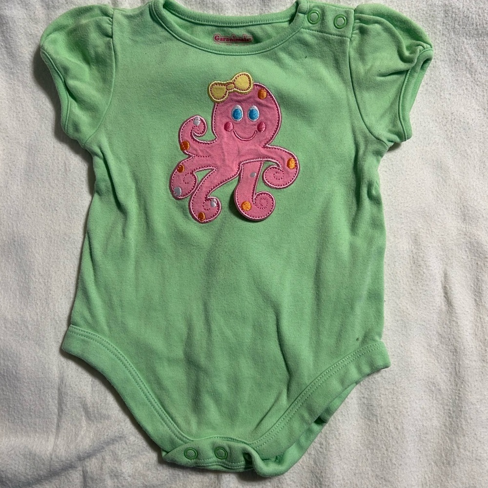 Garanimals Green and‎ Pink Bodysuit with Octopus Design